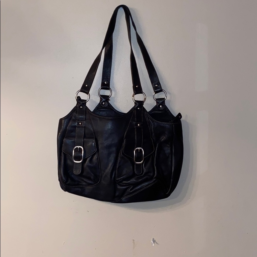 Etienne Aigner black purse with buckles